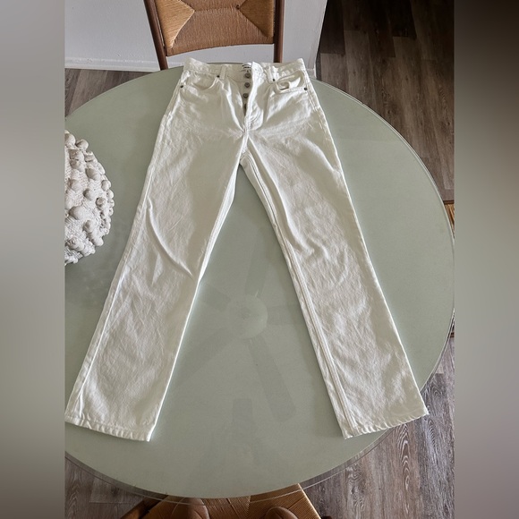 Reformation Cynthia High Rise Straight jeans(white ) Size 26 - Picture 5 of 7